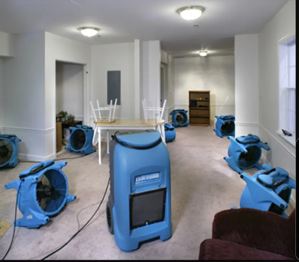 Air movers and dehumidifier setup for Water Extraction & Removal in Cobleskill