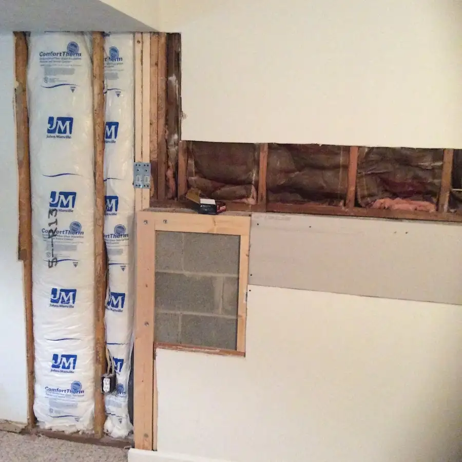 Wall insulation replacement during Contents Cleaning & Restoration in Cobleskill